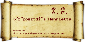 Káposztás Henrietta névjegykártya