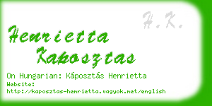 henrietta kaposztas business card
